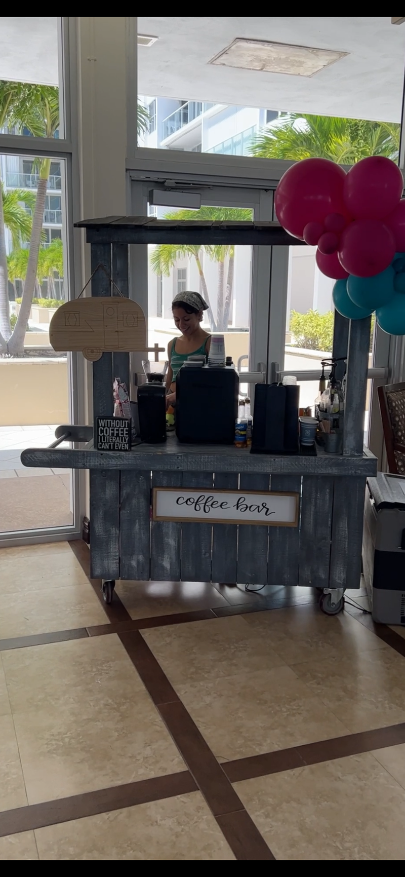 JC Beans Cafe mobile coffee cart and team in Davie, FL